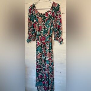 NWT Charles Henry Floral off shoulder maxi dress. Womens size medium.